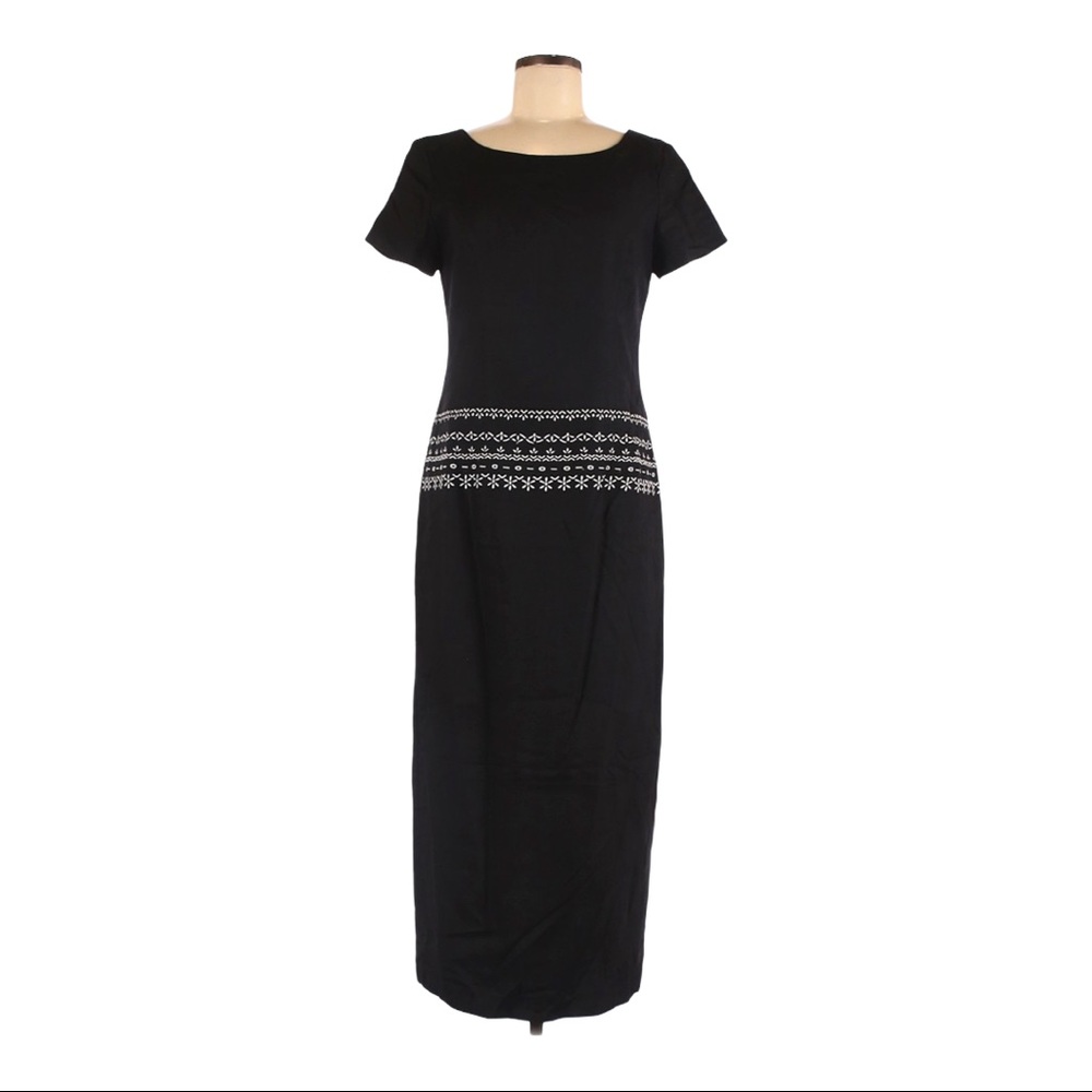 Vintage JESSICA HOWARD black 50% linen dress, 8